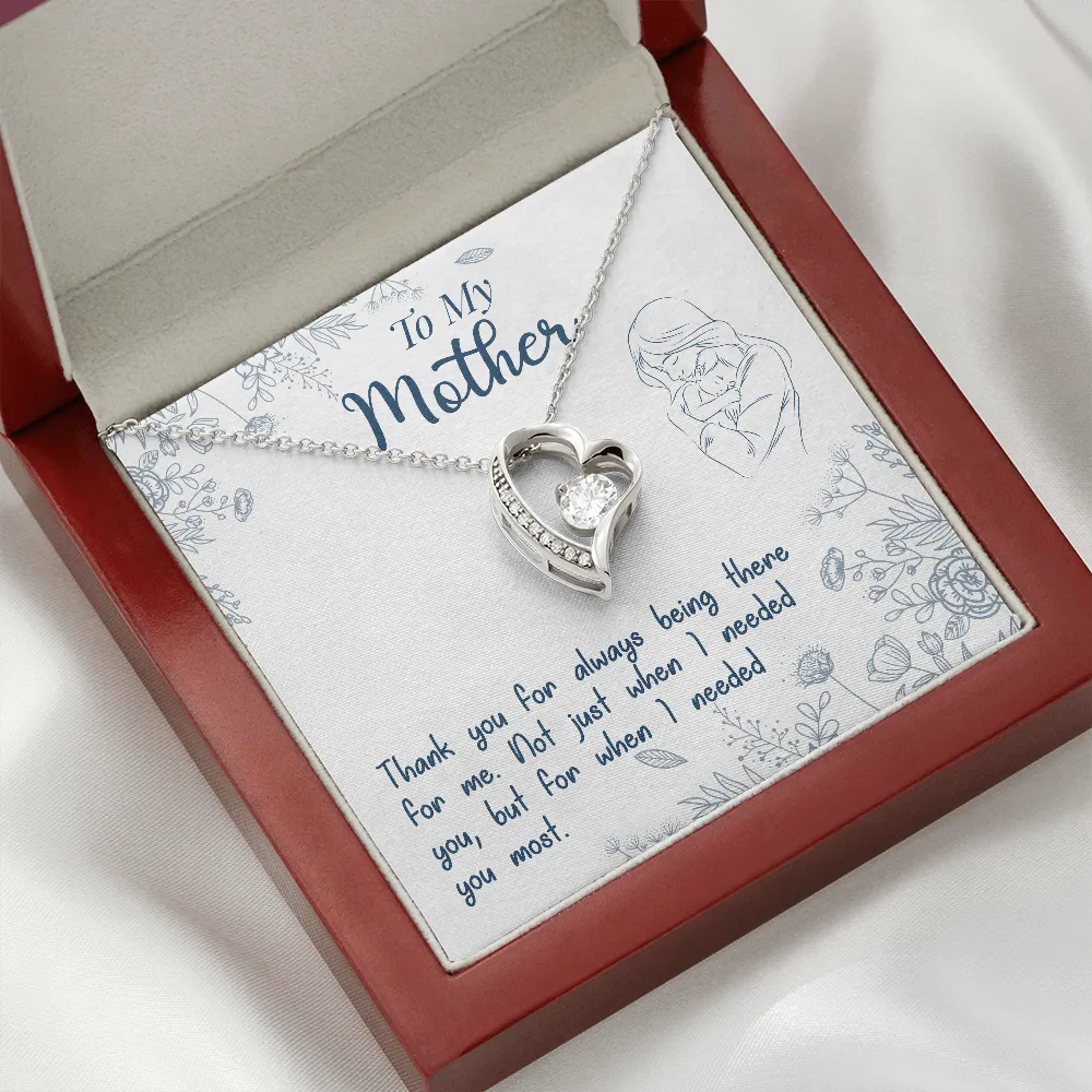 Thank you for always being there-Sentimental Heart Necklace for Mom