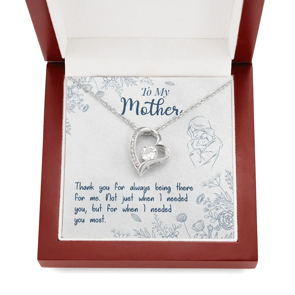 Thank you for always being there-Sentimental Heart Necklace for Mom