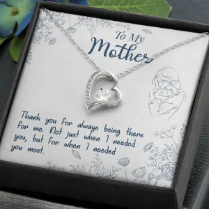 Thank you for always being there-Sentimental Heart Necklace for Mom