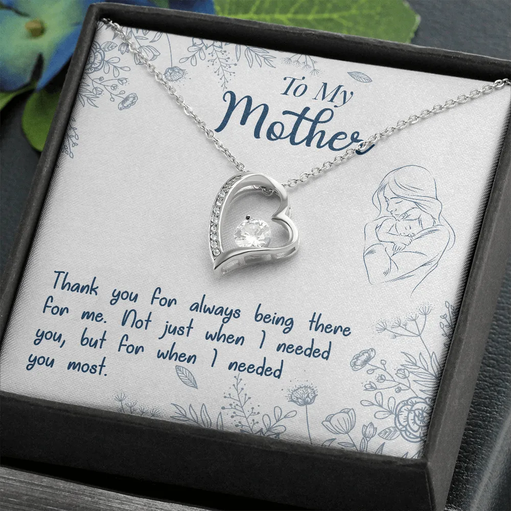 Thank you for always being there-Sentimental Heart Necklace for Mom