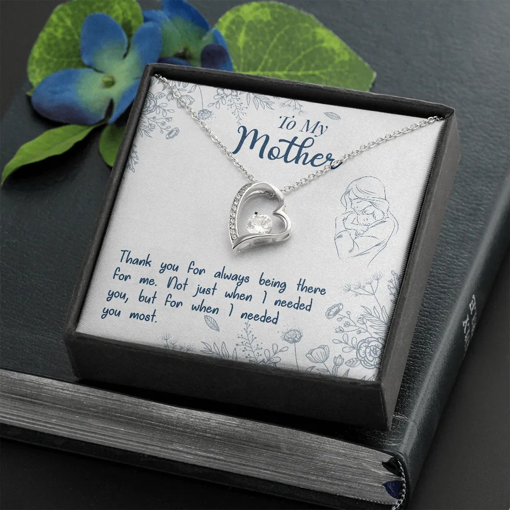 Thank you for always being there-Sentimental Heart Necklace for Mom