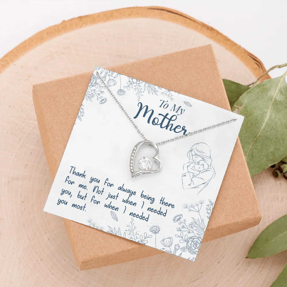 Thank you for always being there-Sentimental Heart Necklace for Mom