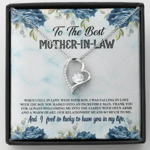 Thank you for welcoming me-Heart Necklace for Mother In Law
