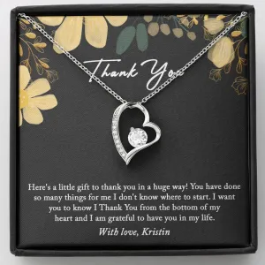 Thank You Gift Necklace: Friendship, Thank You Gift for Her, Heart Necklace