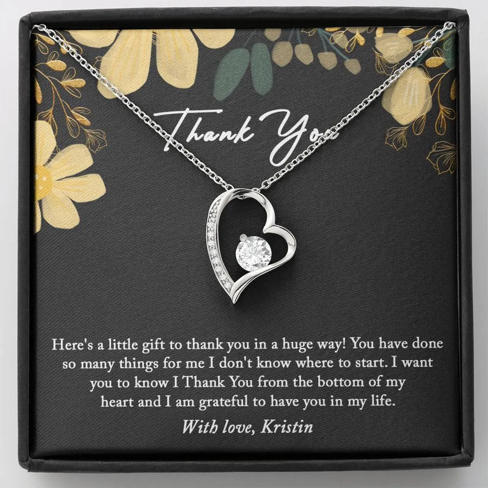 Thank You Gift Necklace: Friendship, Thank You Gift for Her, Heart Necklace