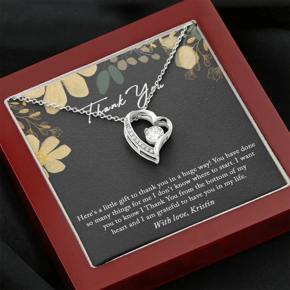 Thank You Gift Necklace: Friendship, Thank You Gift for Her, Heart Necklace