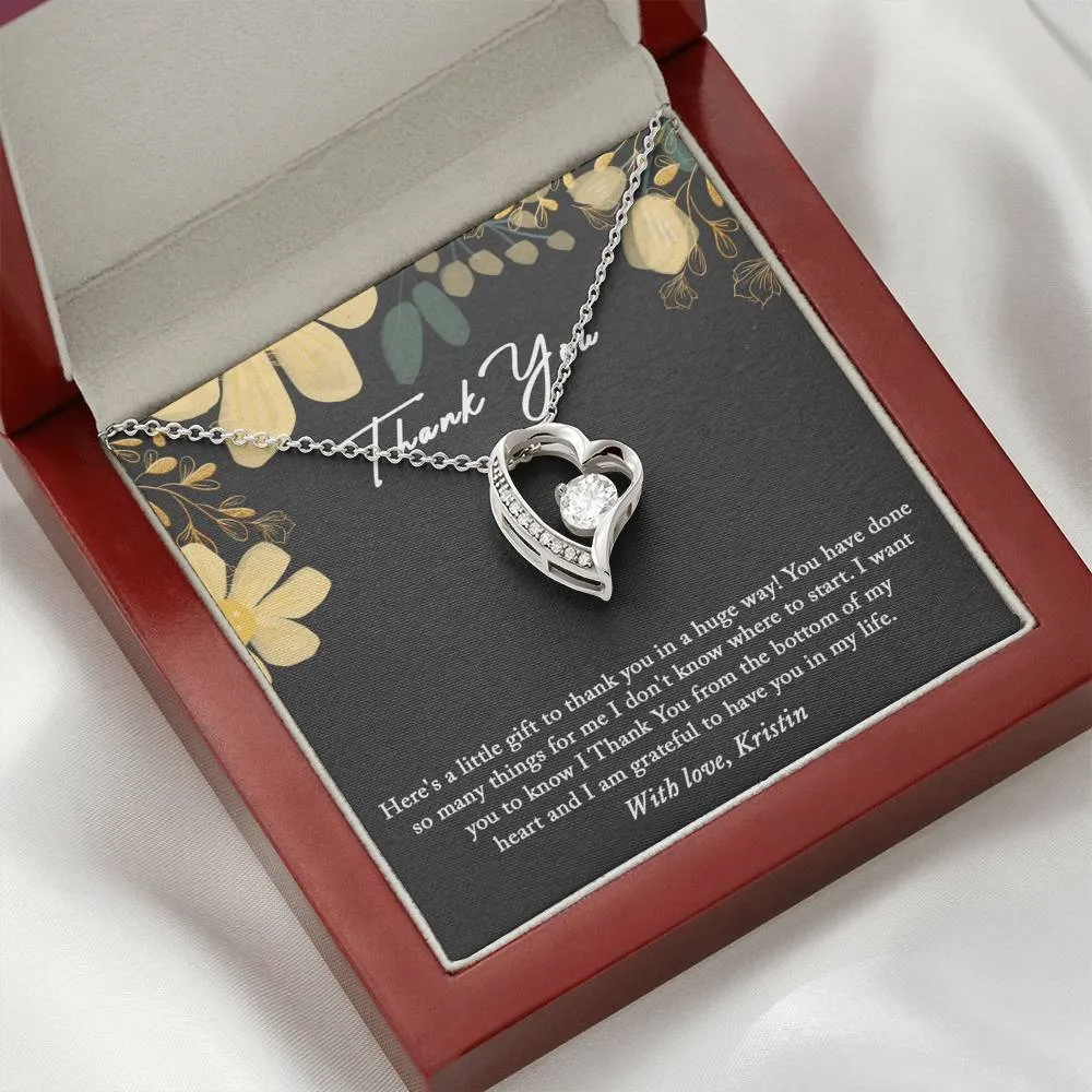 Thank You Gift Necklace: Friendship, Thank You Gift for Her, Heart Necklace
