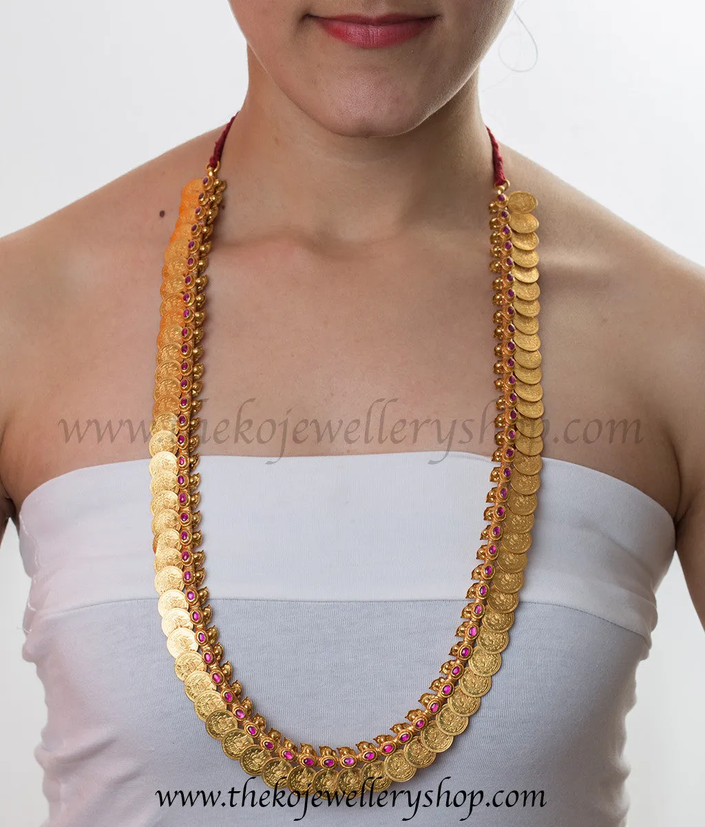 The Dharaa Antique Silver Kasumala Coin Necklace/Waistbelt
