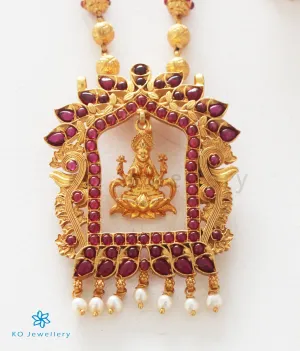 The Sanidhya Silver Lakshmi Necklace (Red)