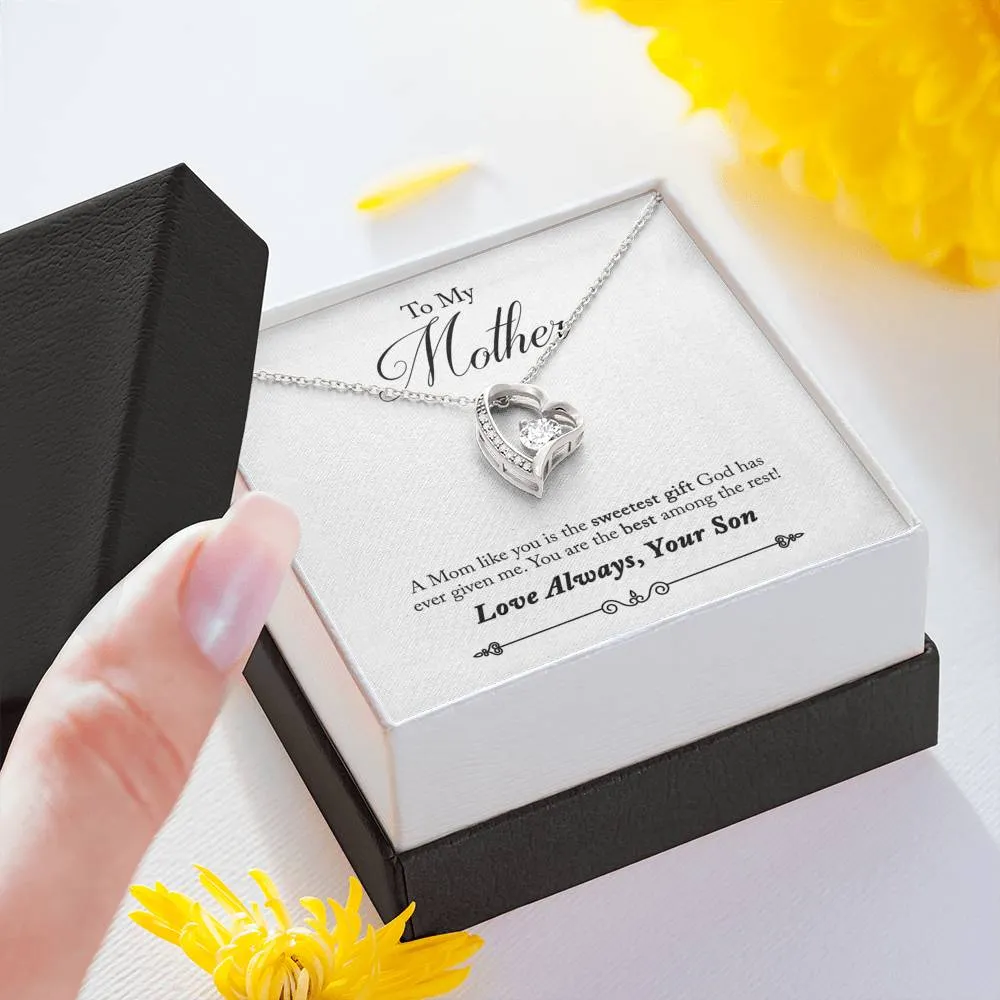 The sweetest gift from God-Heart Necklace for Mother, From Son