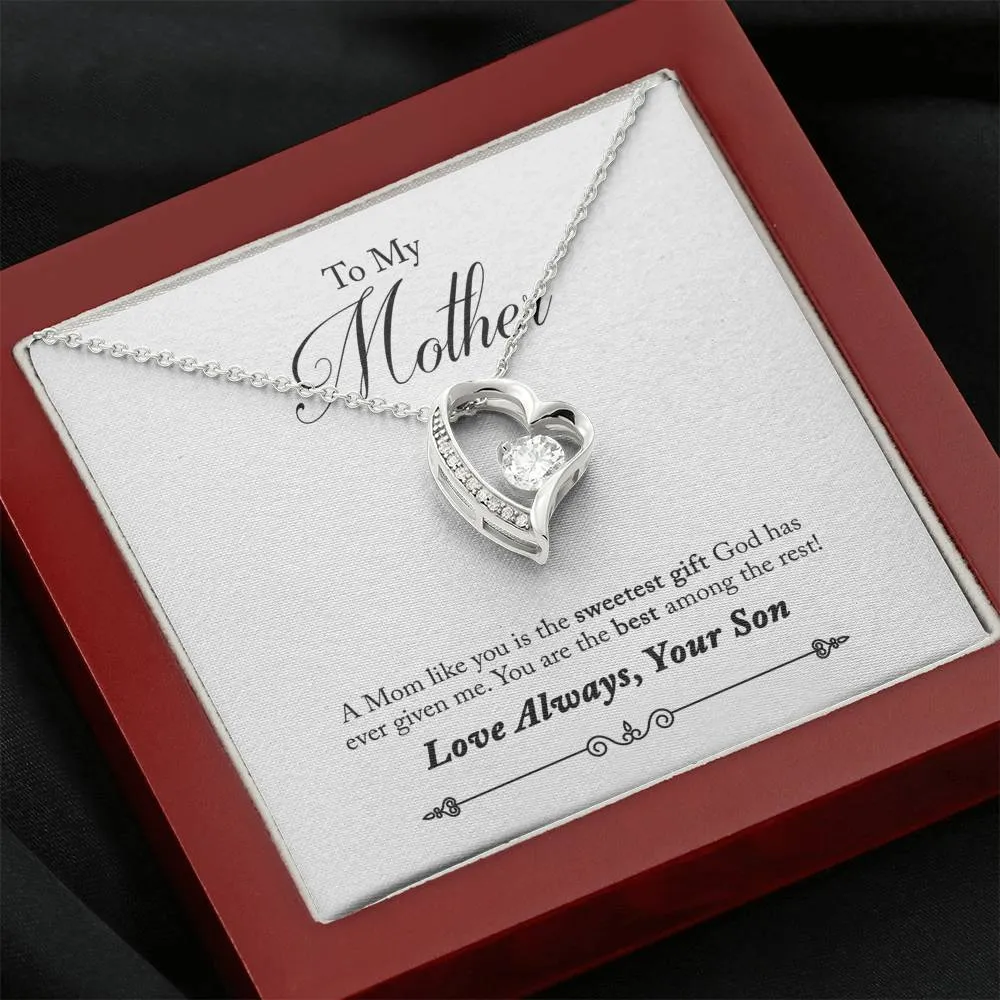 The sweetest gift from God-Heart Necklace for Mother, From Son