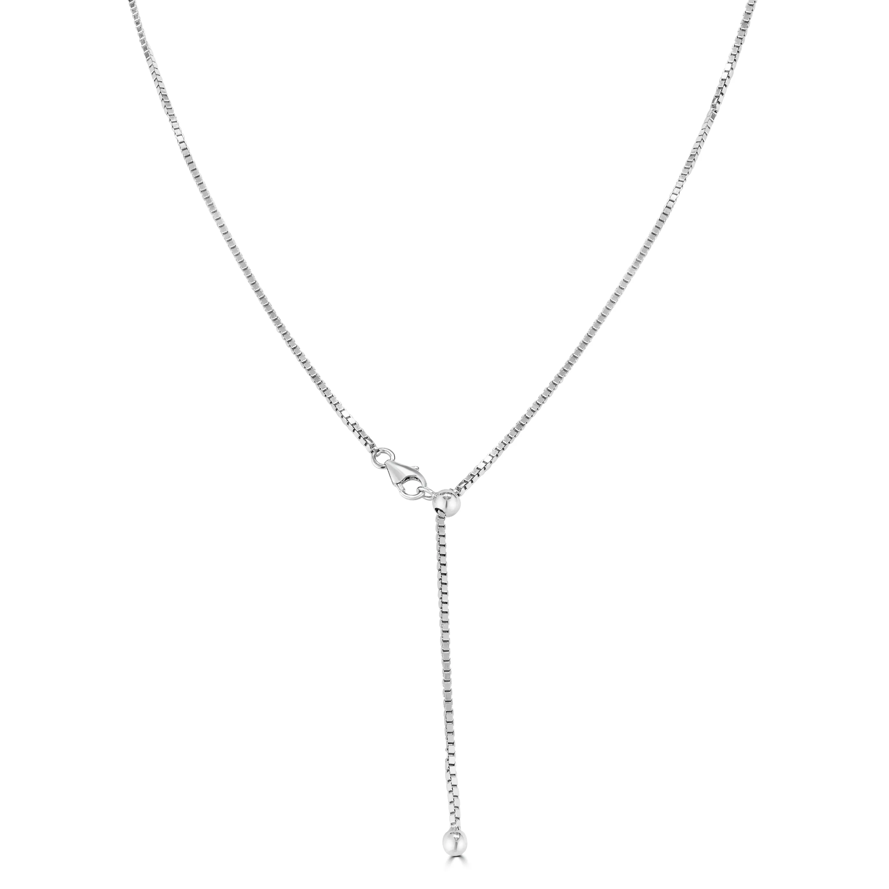 The White Gold Slight Shimmer Adjustable Bolo Necklace