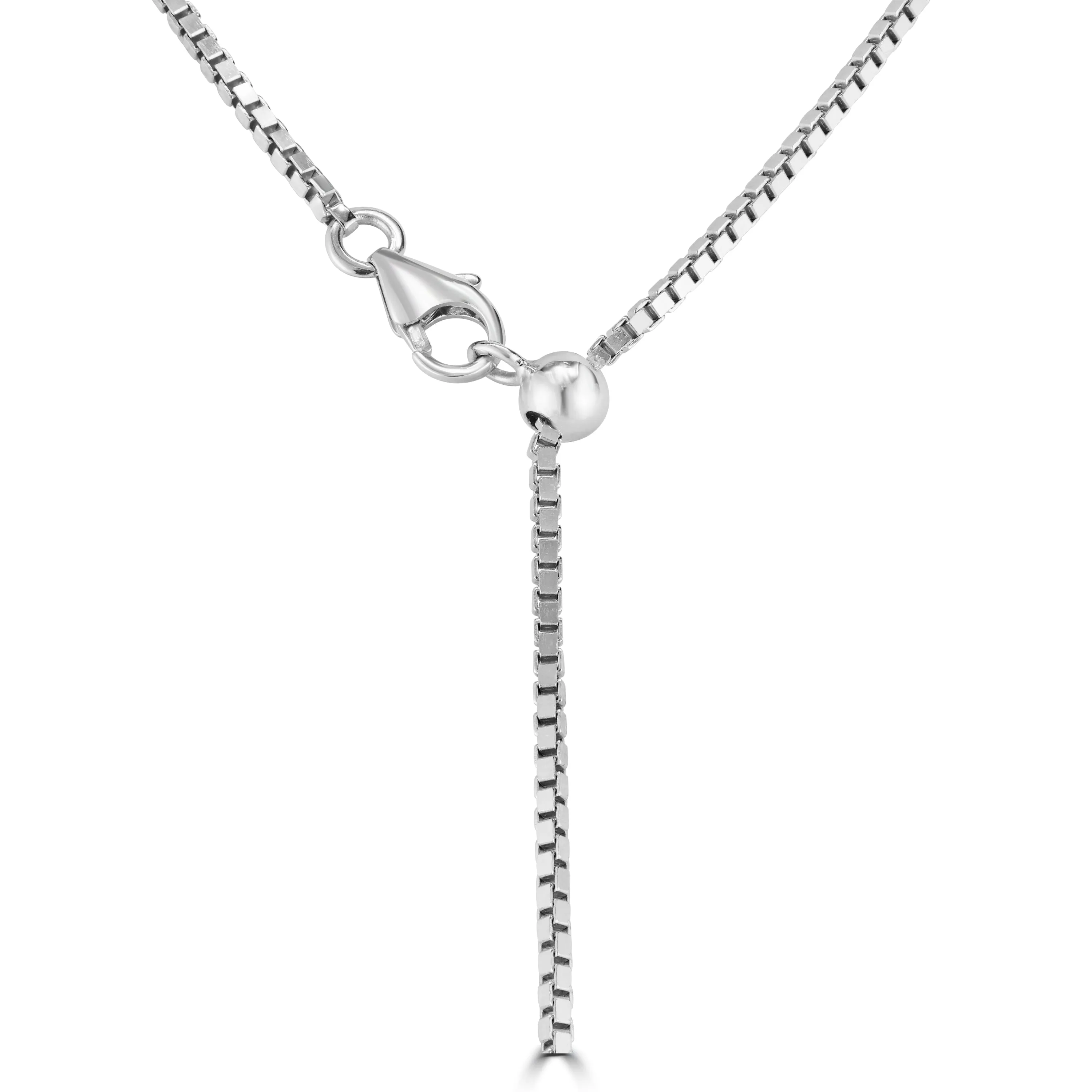 The White Gold Slight Shimmer Adjustable Bolo Necklace
