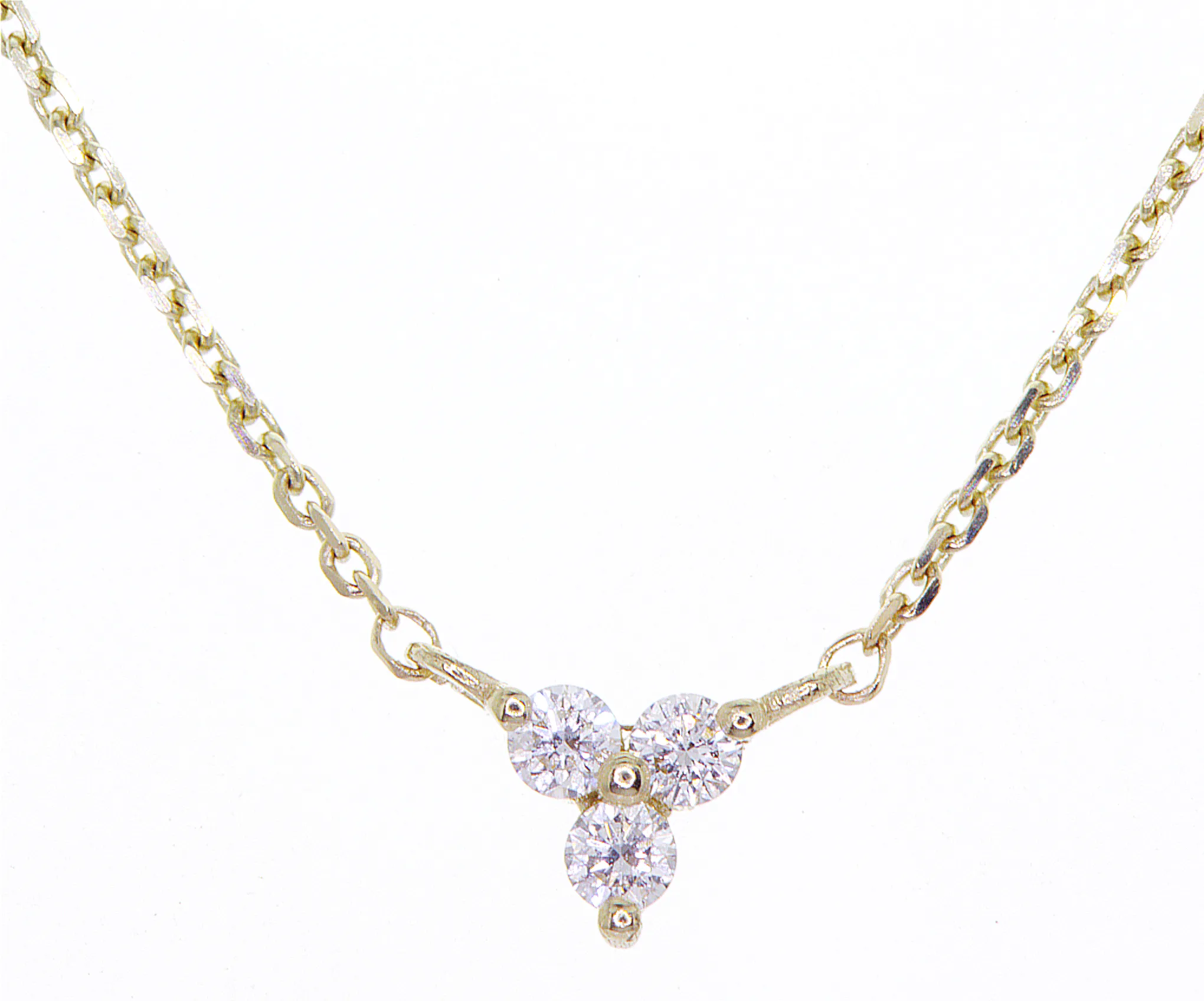 Three Stone Diamond Necklace Pendant