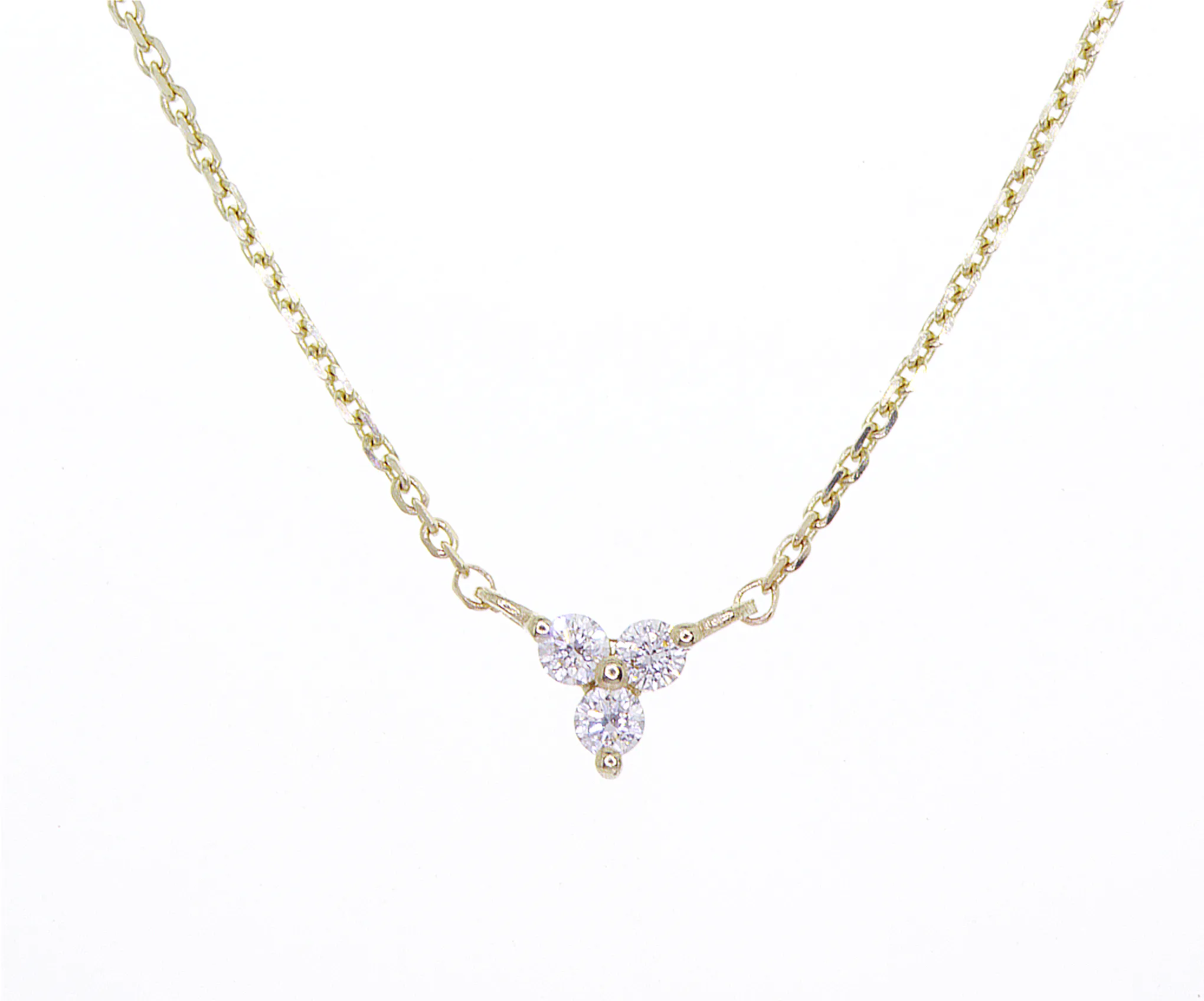 Three Stone Diamond Necklace Pendant