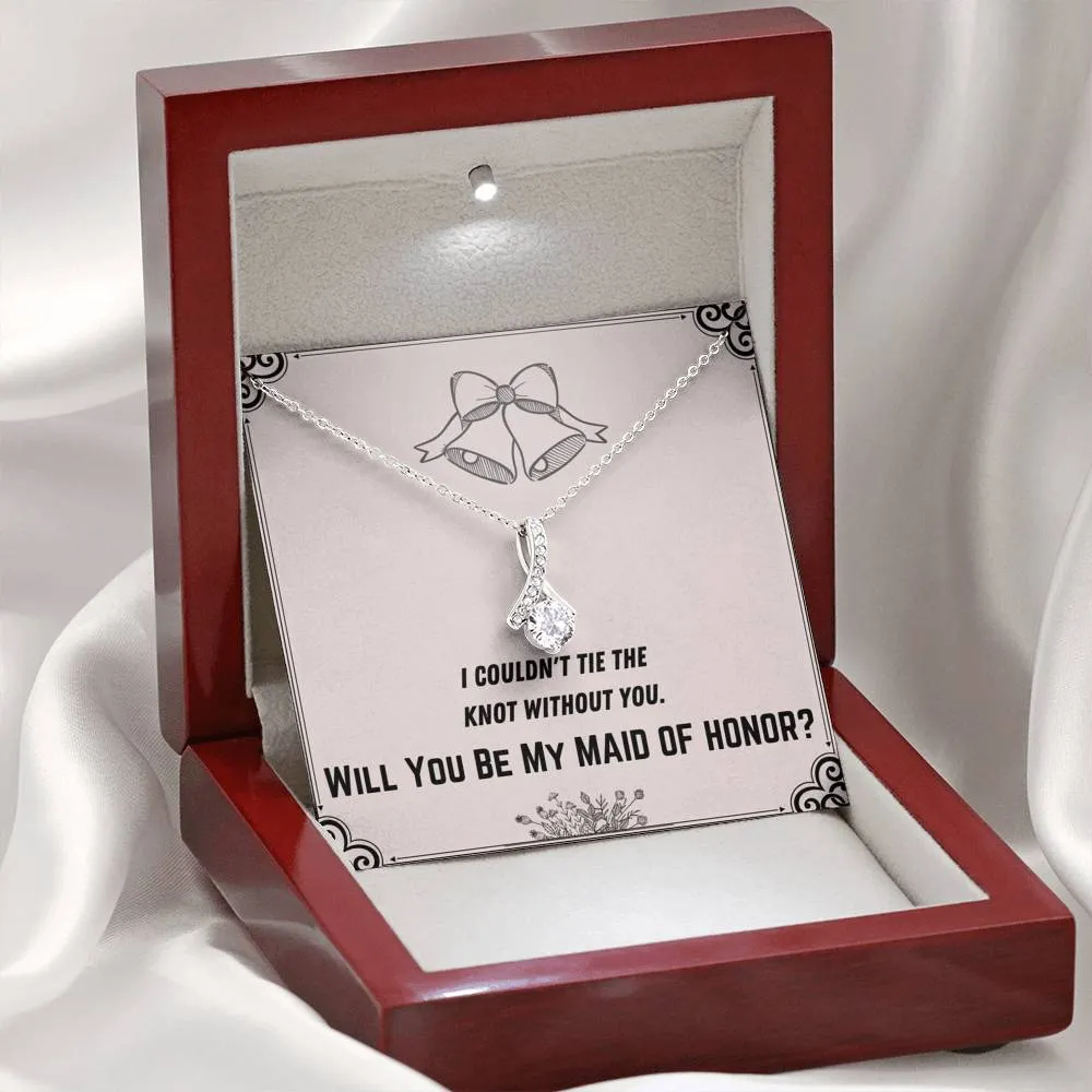 Tie the Knot Bells Maid of Honor Proposal Necklace