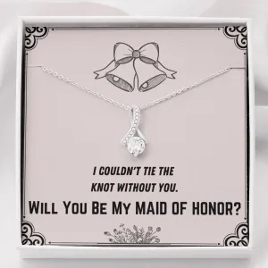 Tie the Knot Bells Maid of Honor Proposal Necklace
