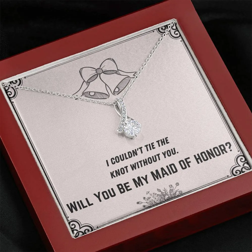 Tie the Knot Bells Maid of Honor Proposal Necklace