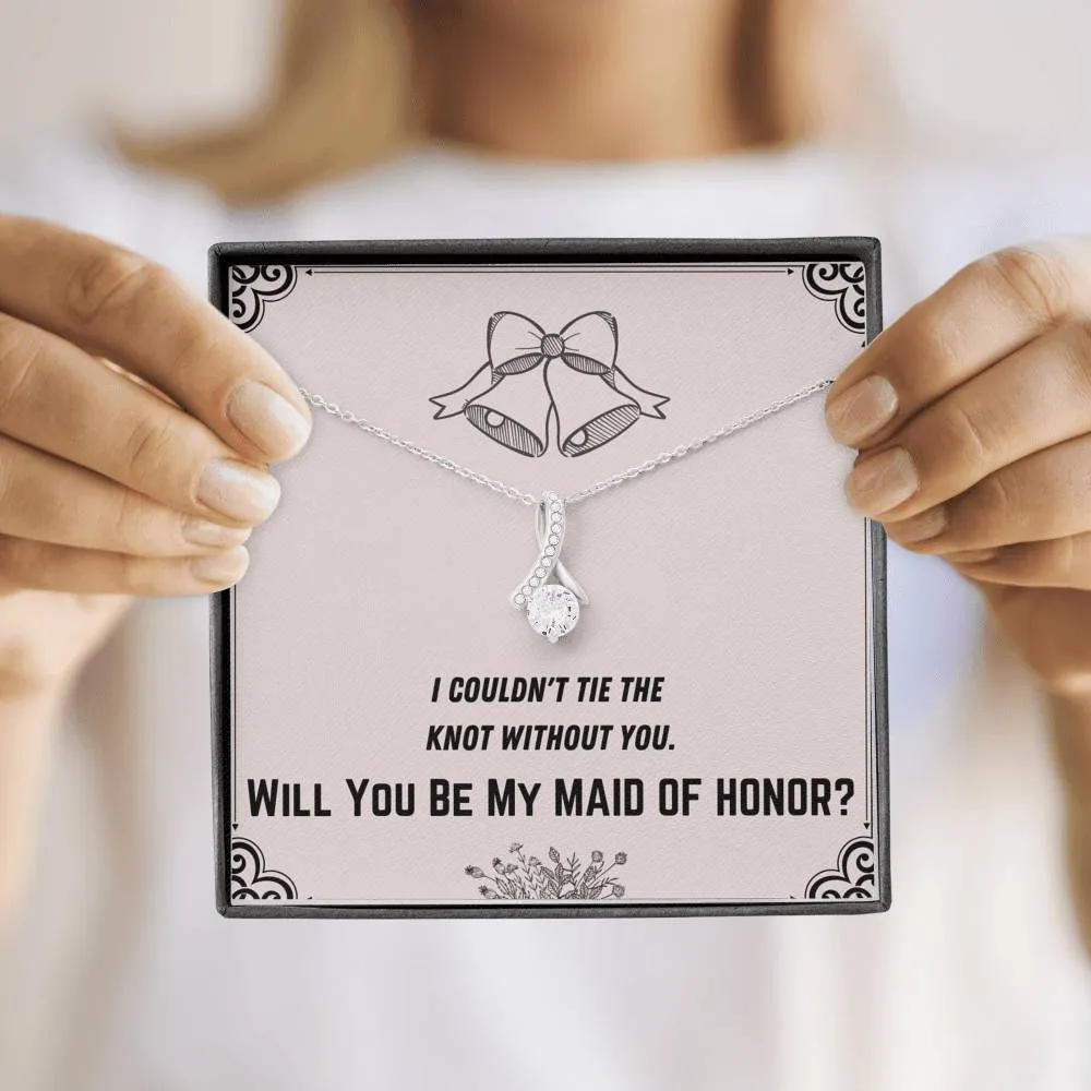 Tie the Knot Bells Maid of Honor Proposal Necklace