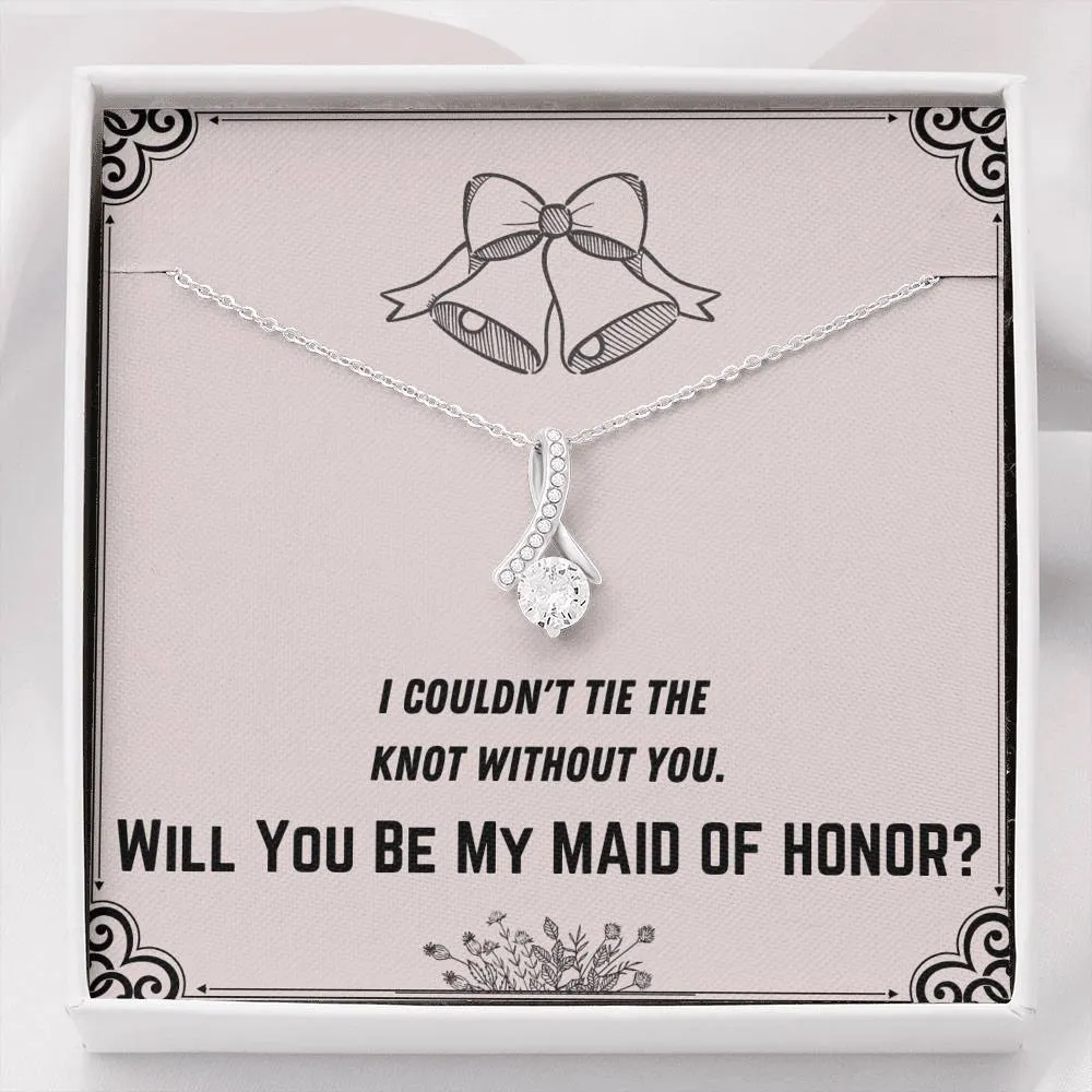 Tie the Knot Bells Maid of Honor Proposal Necklace