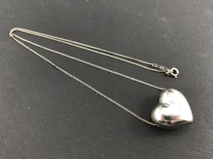 Tiffany & Co Sterling Silver Puffy Heart Necklace RARE