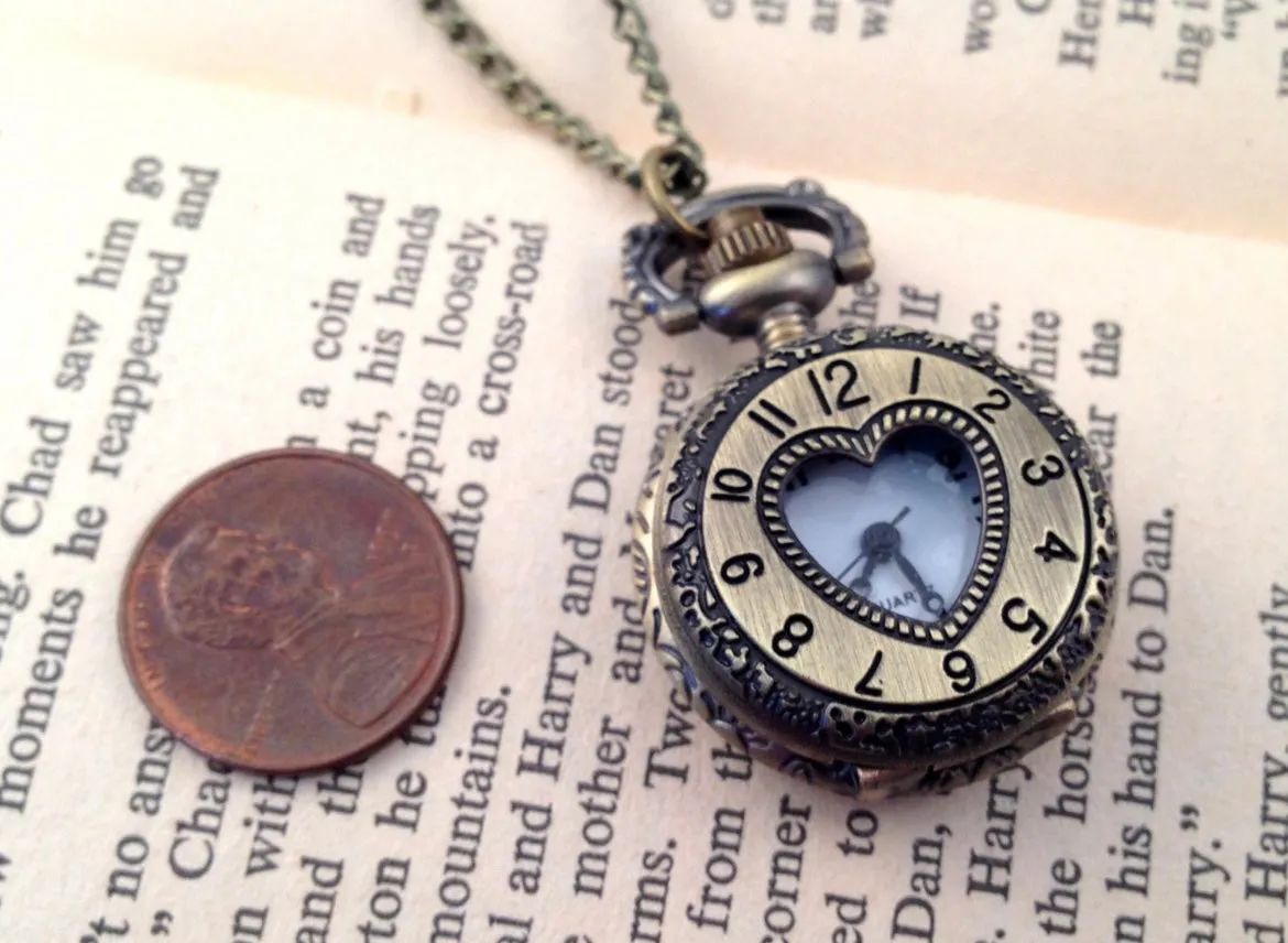 Time for Love Heart Pocketwatch Necklace