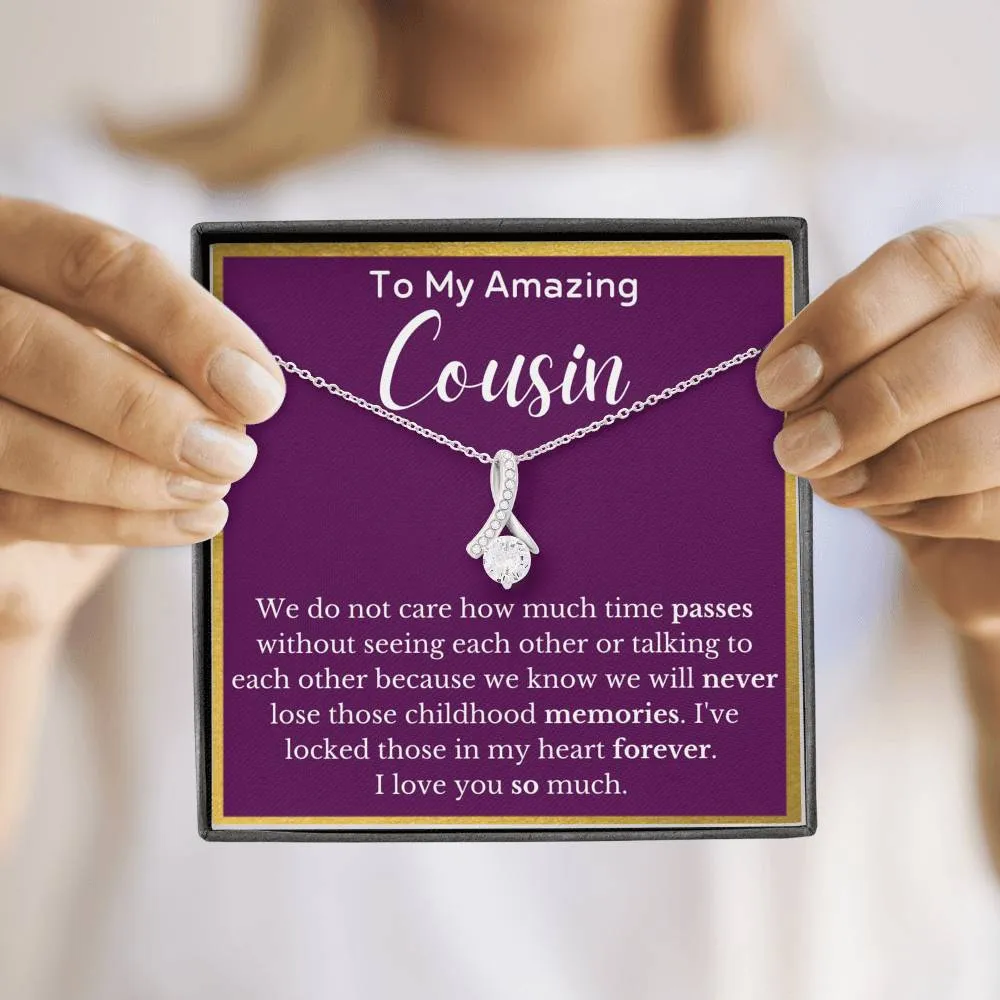 To My Amazing Cousin Ribbon Necklace