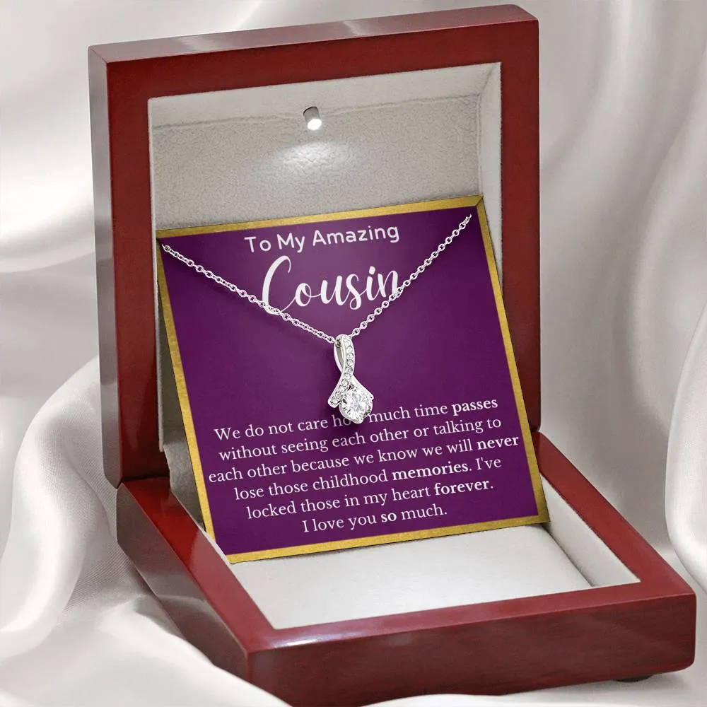 To My Amazing Cousin Ribbon Necklace