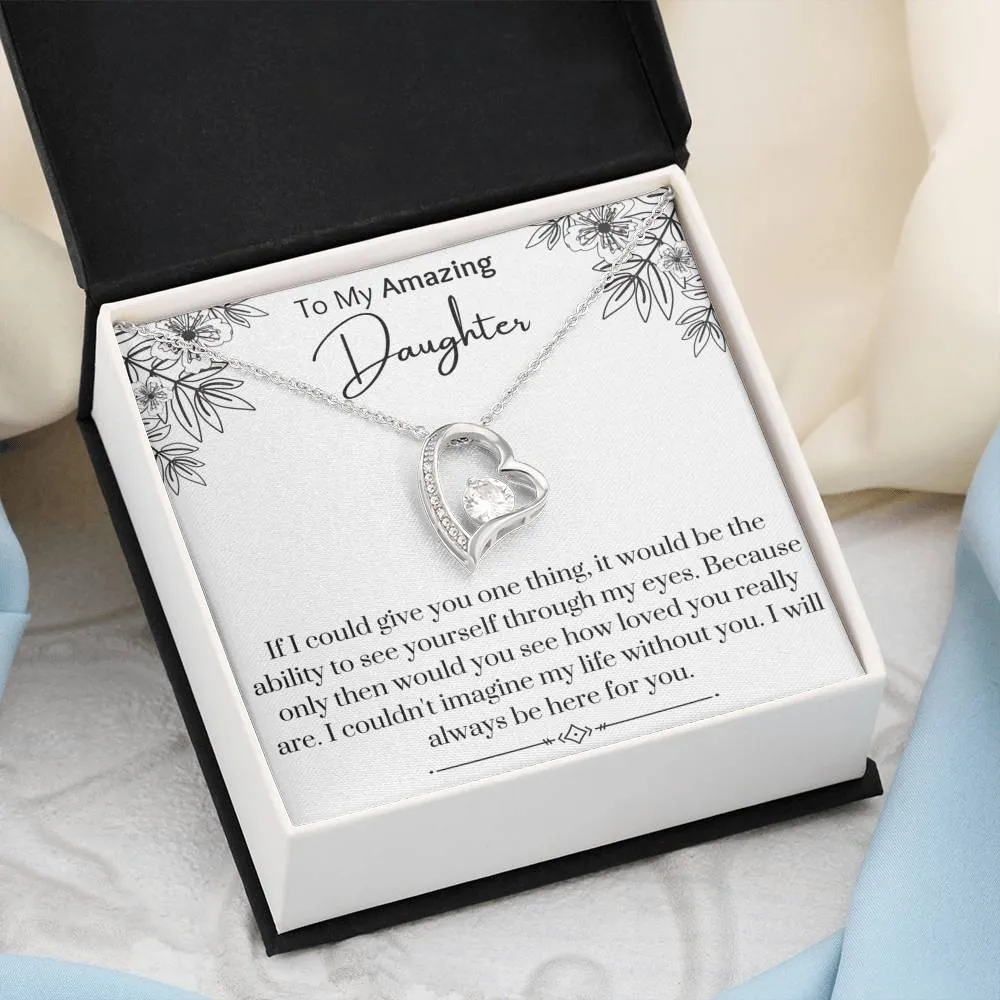 To My Amazing Daughter Heart Necklace