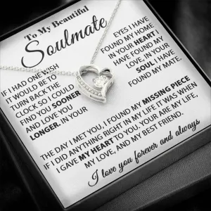 To My Beautiful Soulmate - In Your Eyes I Have Found My Home - Forever Love Necklace