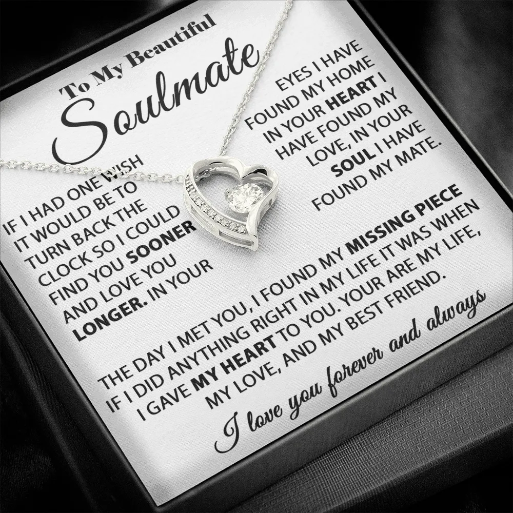 To My Beautiful Soulmate - In Your Eyes I Have Found My Home - Forever Love Necklace