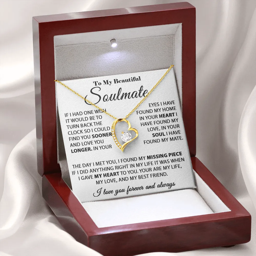 To My Beautiful Soulmate - In Your Eyes I Have Found My Home - Forever Love Necklace