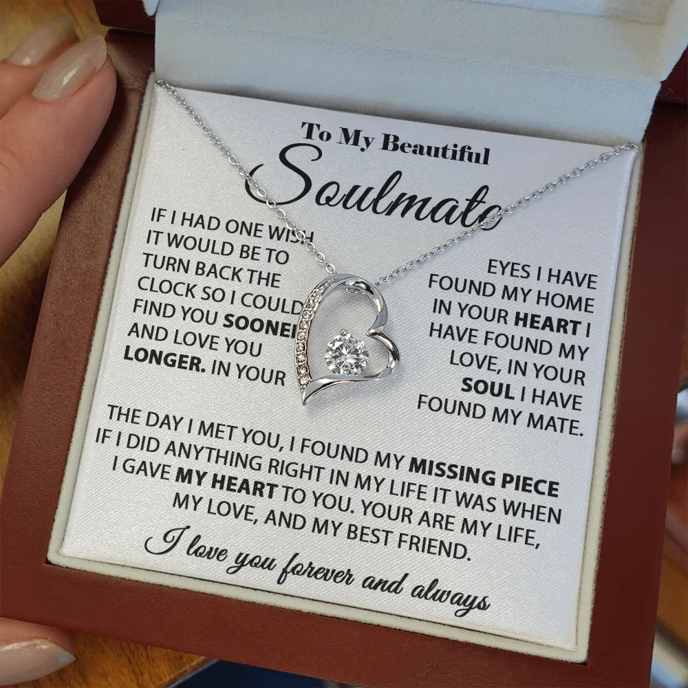 To My Beautiful Soulmate - In Your Eyes I Have Found My Home - Forever Love Necklace