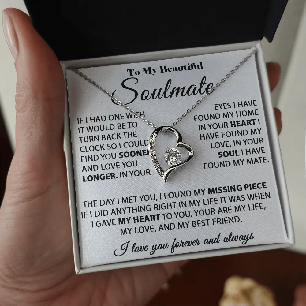 To My Beautiful Soulmate - In Your Eyes I Have Found My Home - Forever Love Necklace