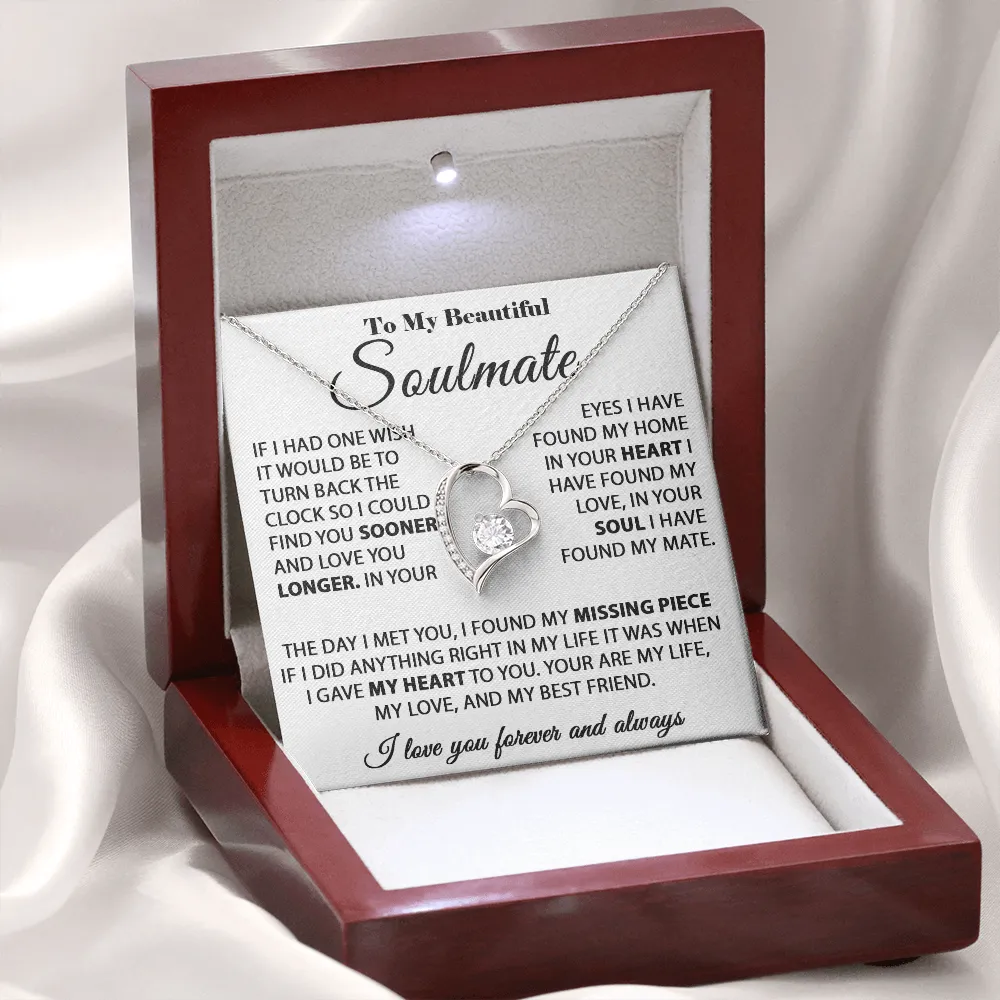 To My Beautiful Soulmate - In Your Eyes I Have Found My Home - Forever Love Necklace