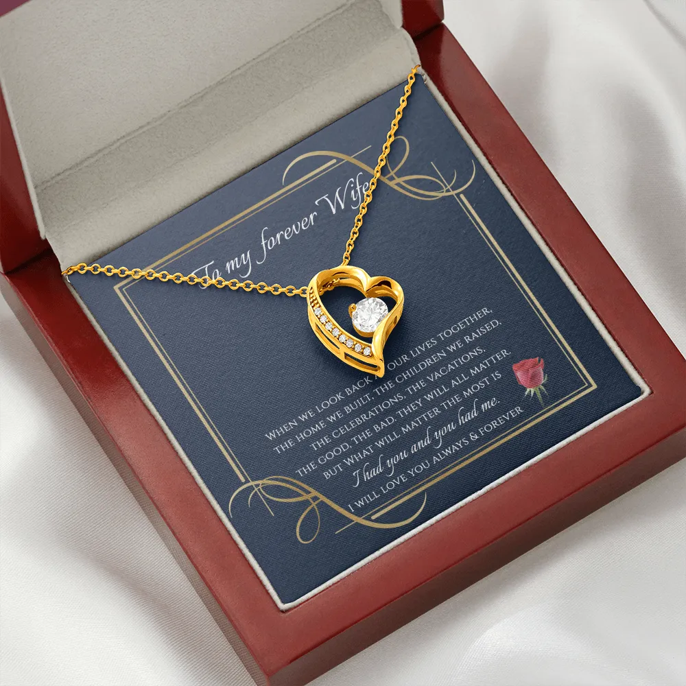 To My Wife Necklace - I will Love You Until The End Message Card