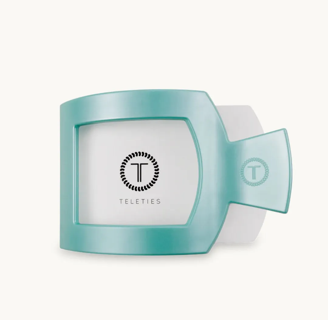 Totally Turquoise Large Flat Square Hair Clip