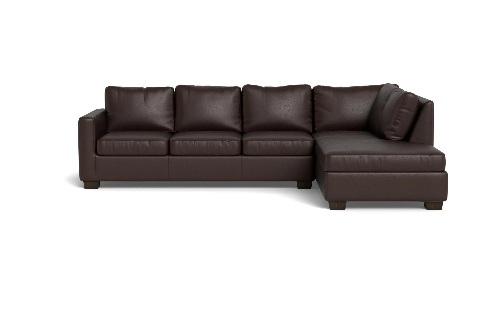 Track 121" Leather Right Chaise Sectional