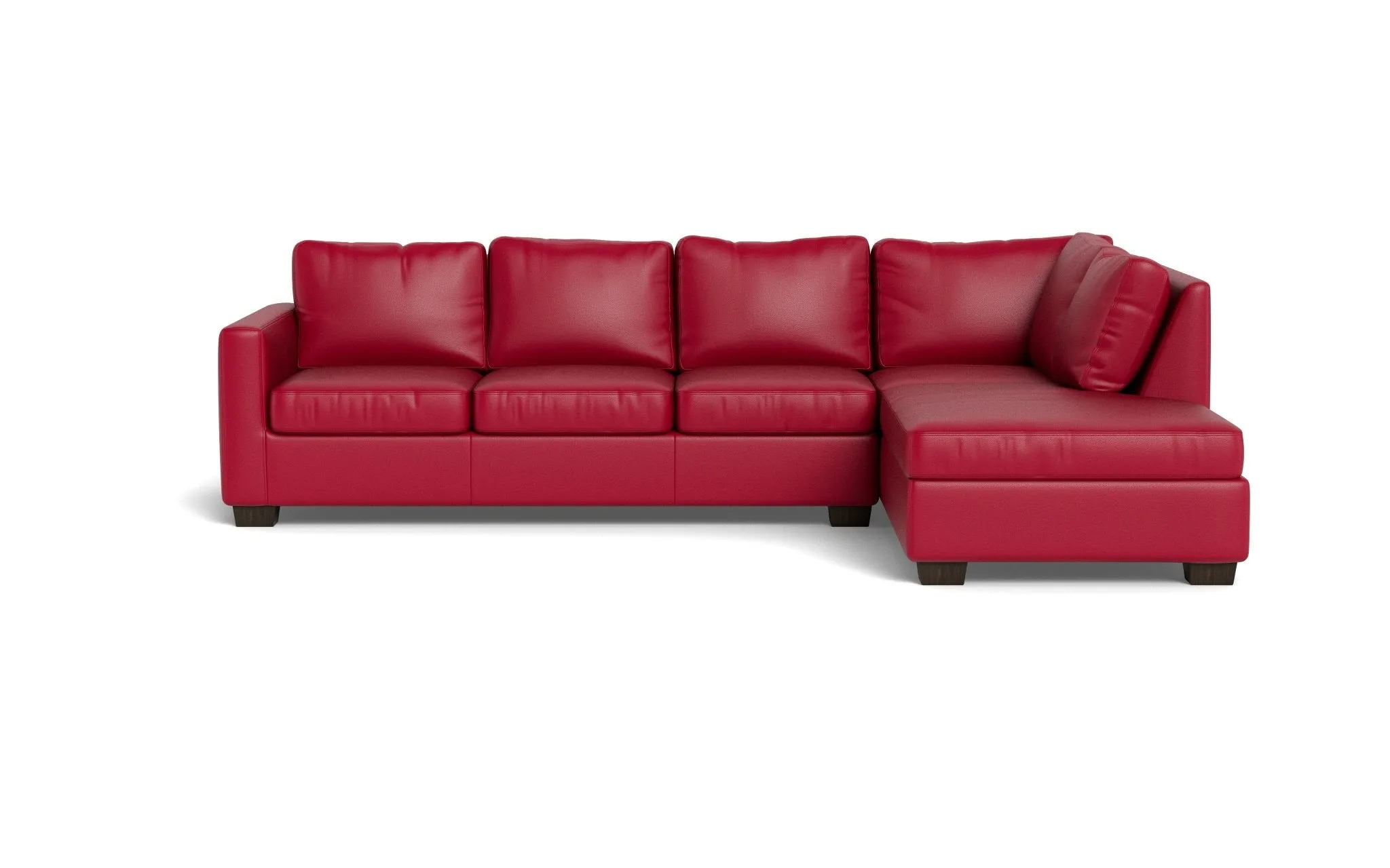 Track 121" Leather Right Chaise Sectional