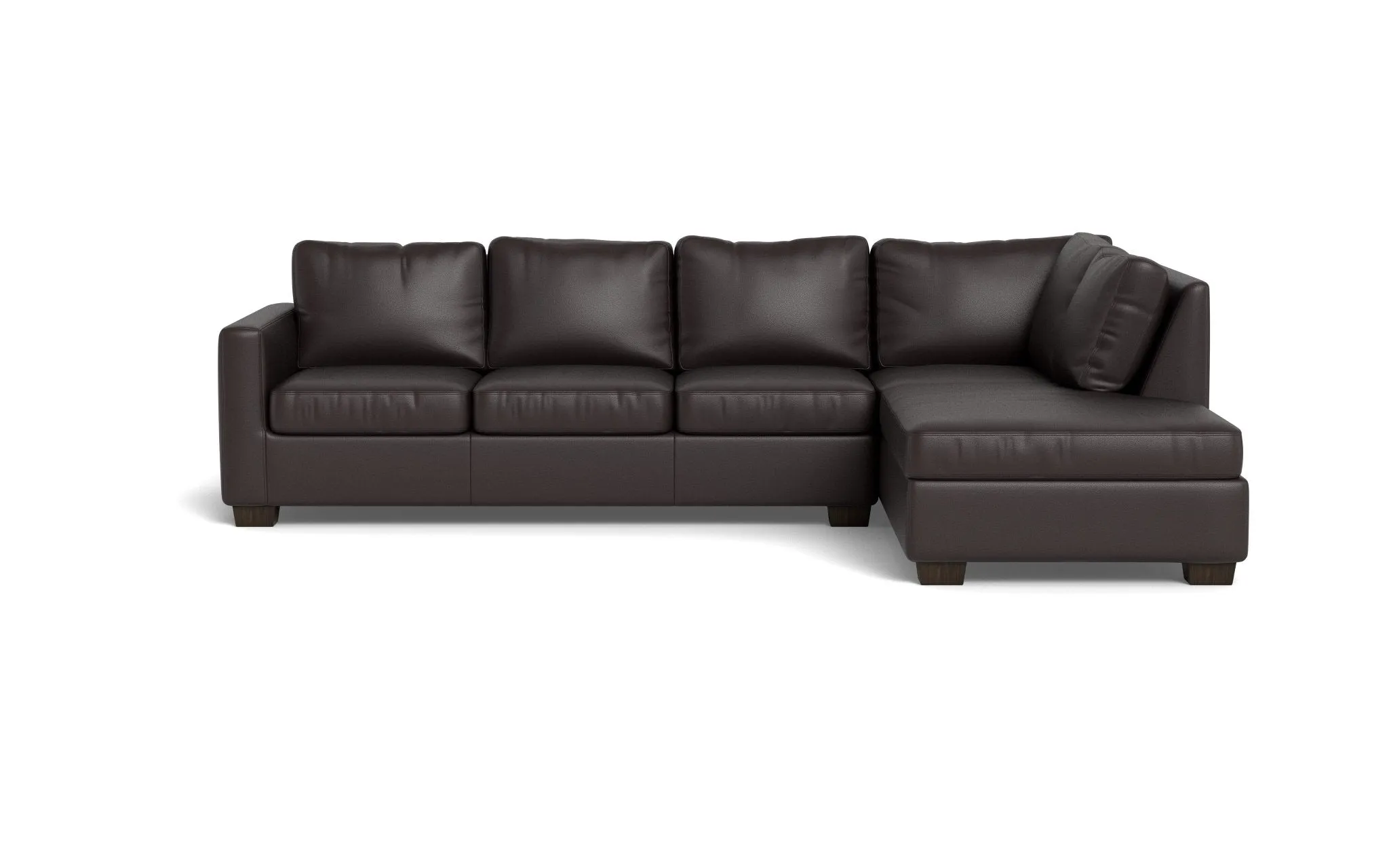 Track 121" Leather Right Chaise Sectional