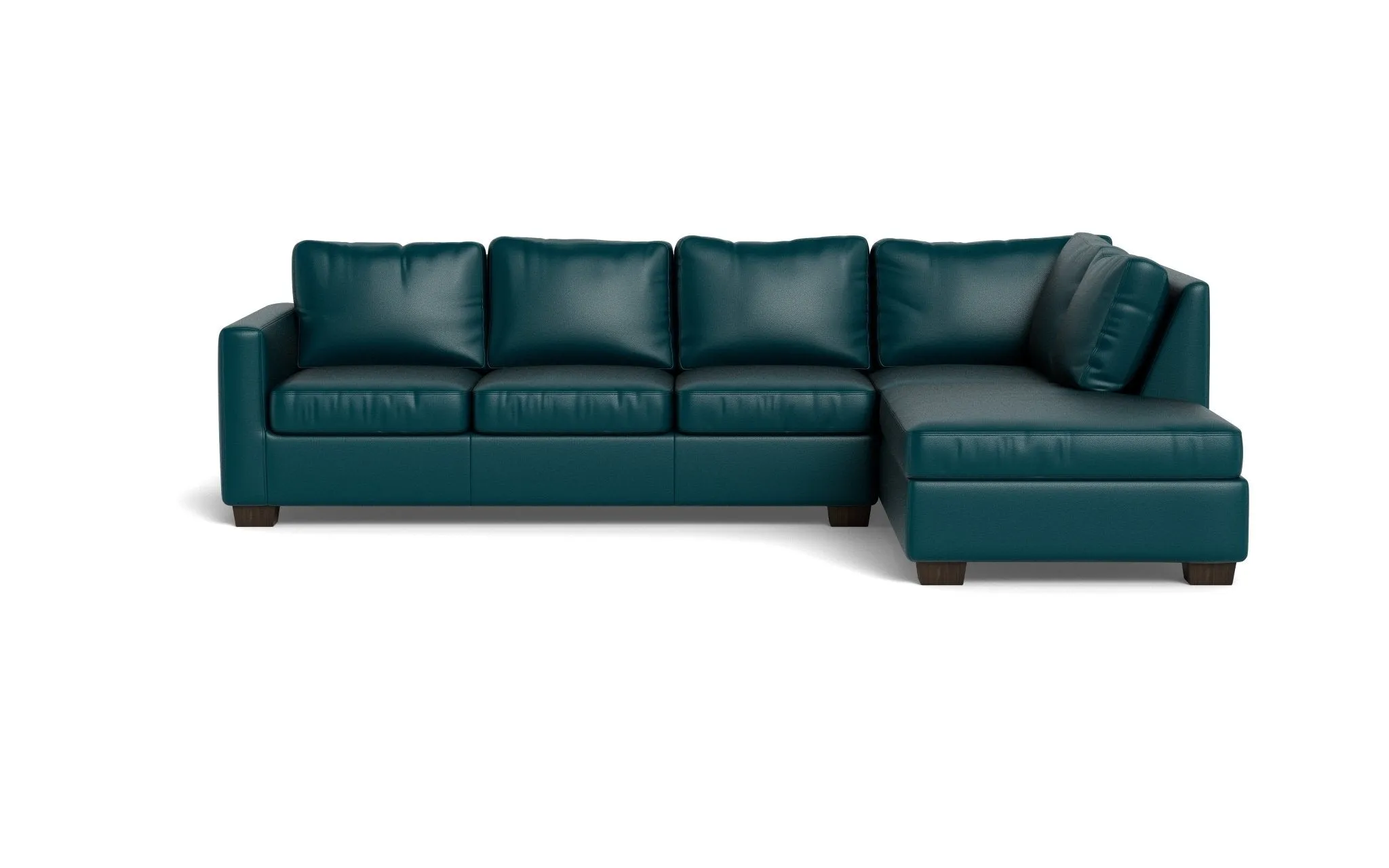 Track 121" Leather Right Chaise Sectional