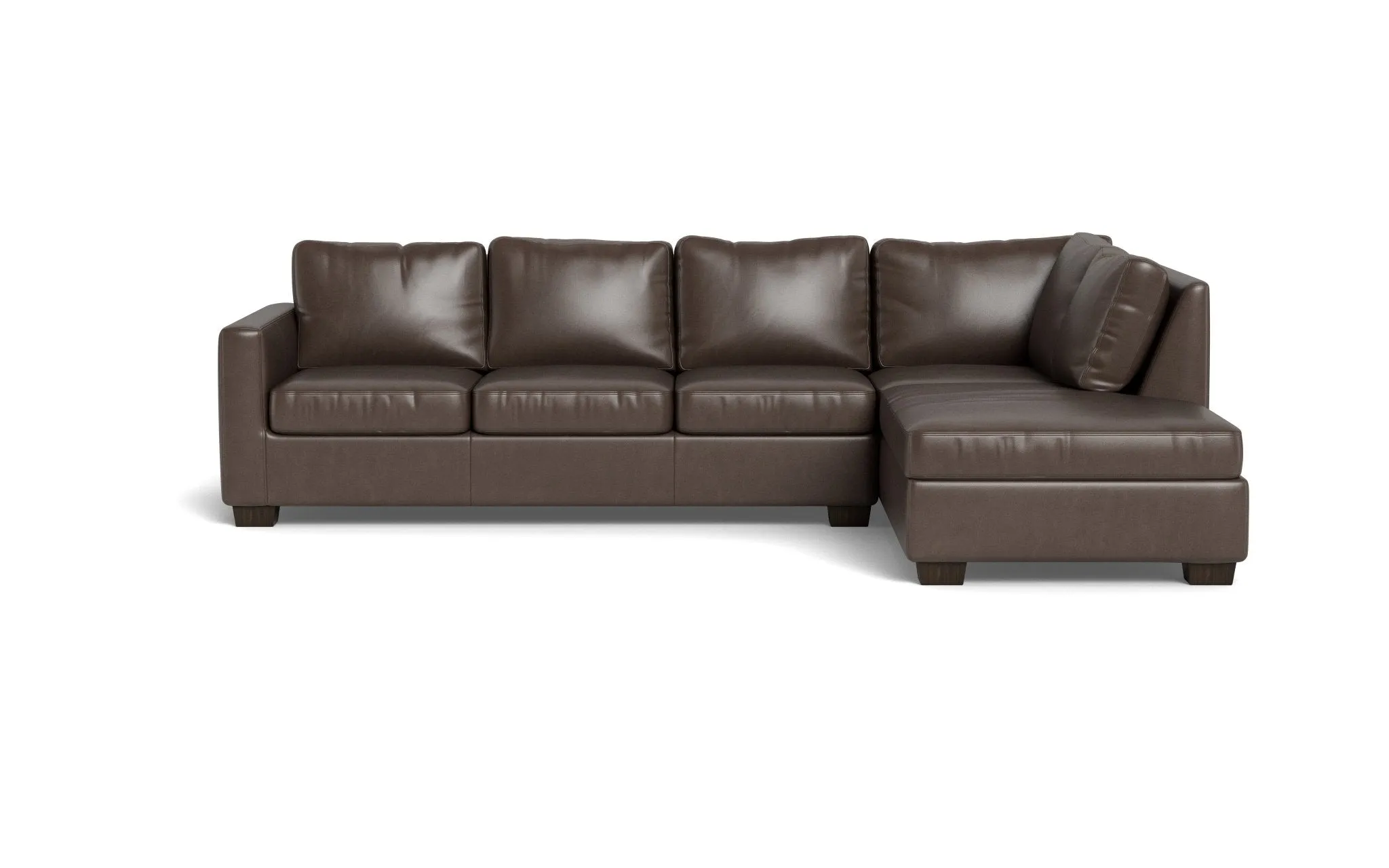 Track 121" Leather Right Chaise Sectional
