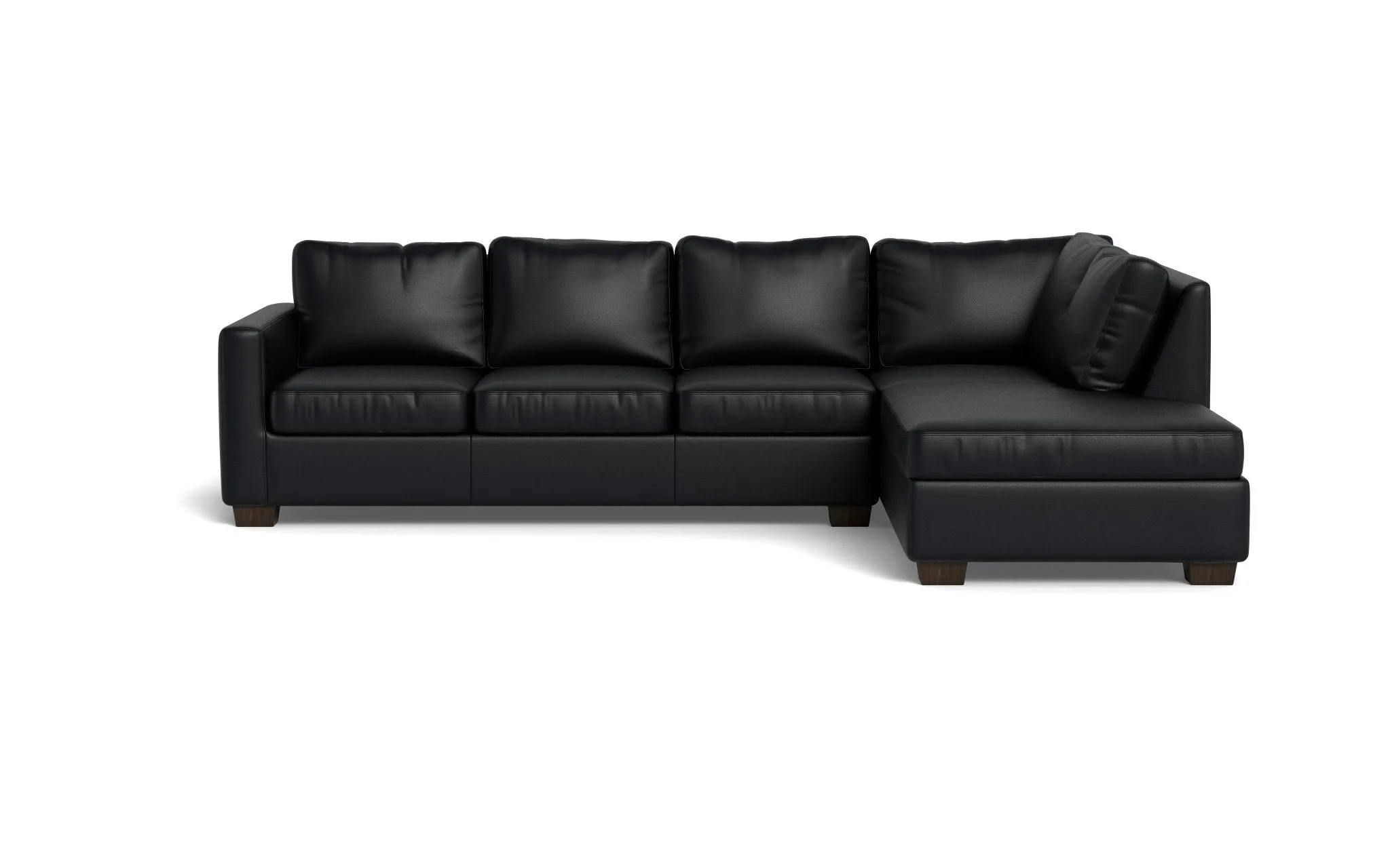 Track 121" Leather Right Chaise Sectional