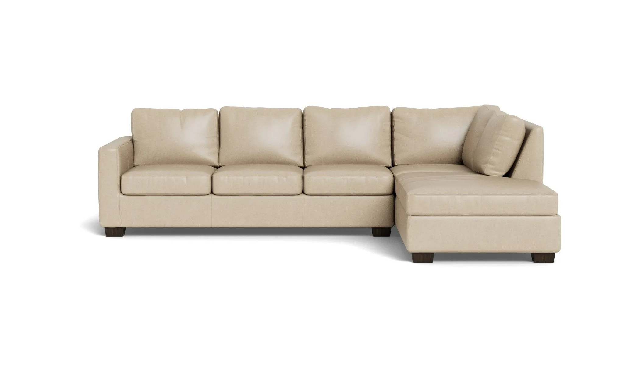 Track 121" Leather Right Chaise Sectional