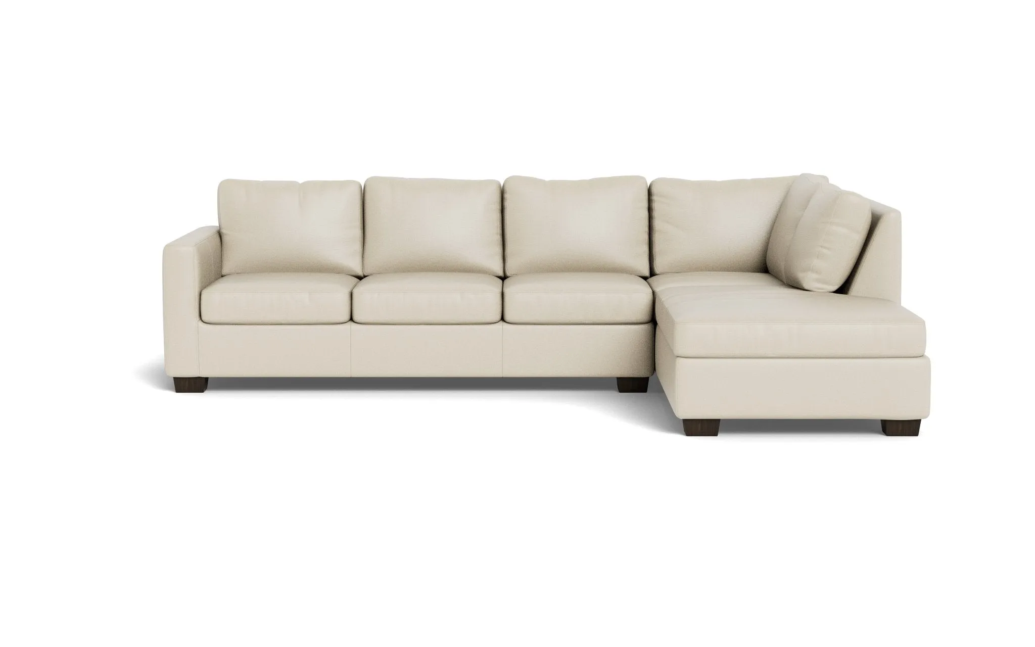 Track 121" Leather Right Chaise Sectional