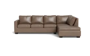 Track 121" Leather Right Chaise Sectional