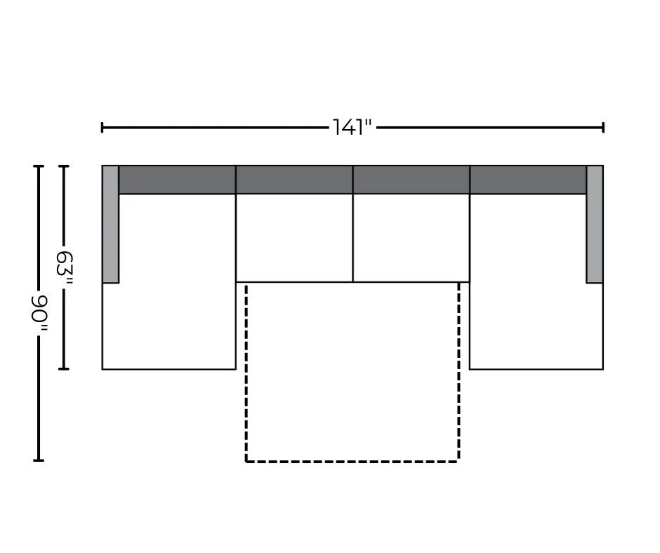 Track 141" Double Chaise With Full Sleeper Loveseat
