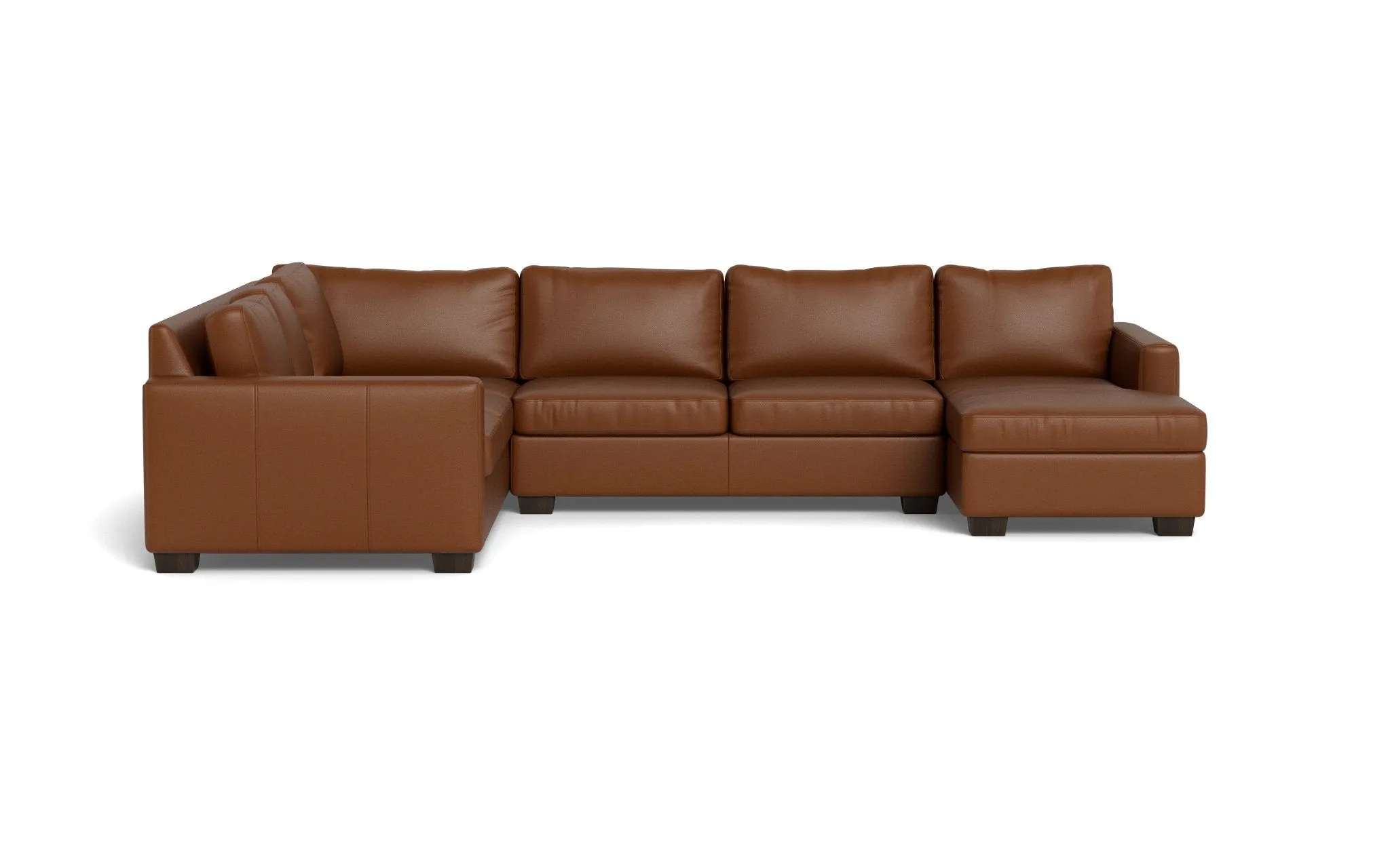 Track 141" Leather Corner Sectionals w. Right Chaise