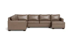 Track 141" Leather Corner Sectionals w. Right Chaise