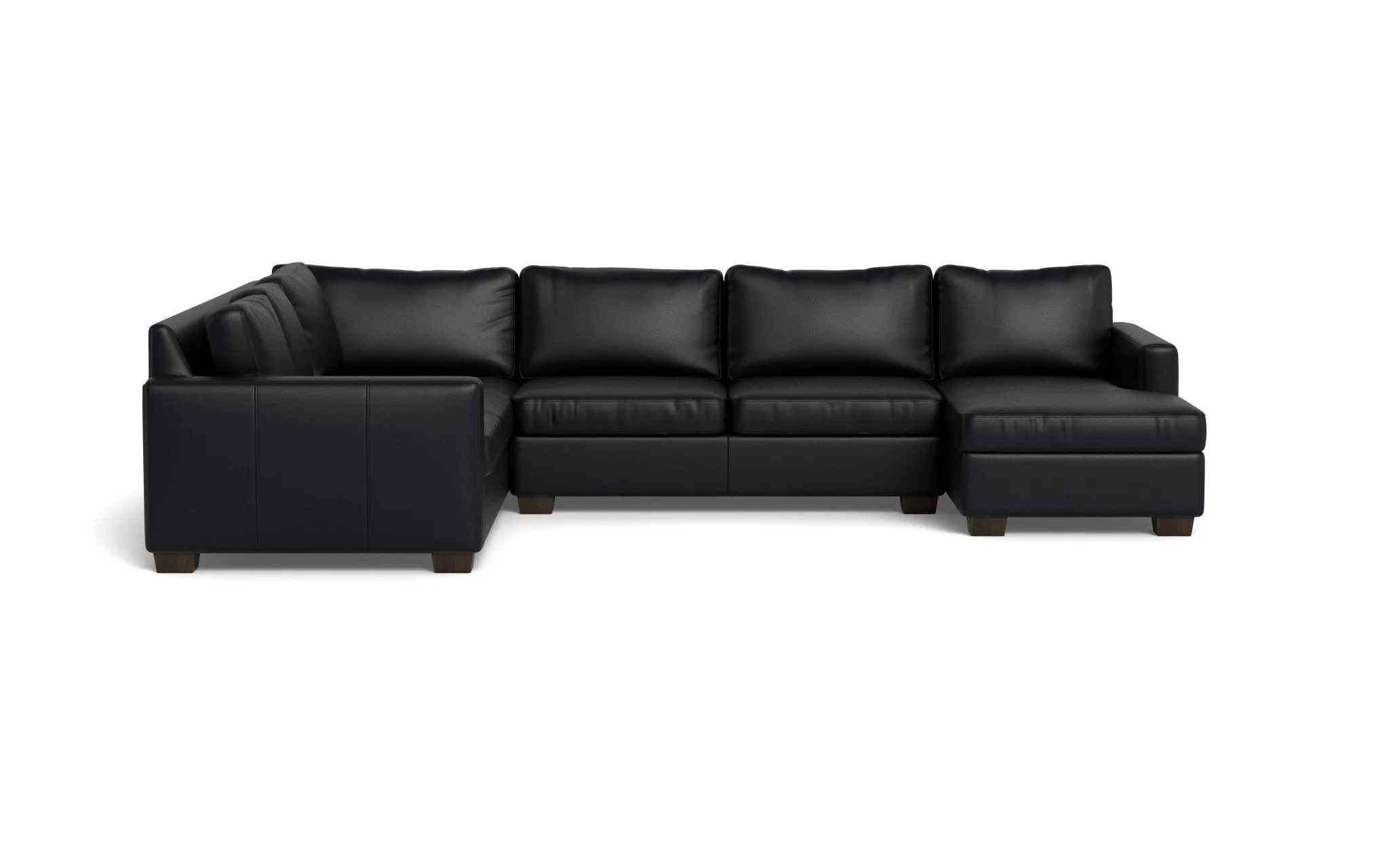 Track 141" Leather Corner Sectionals w. Right Chaise